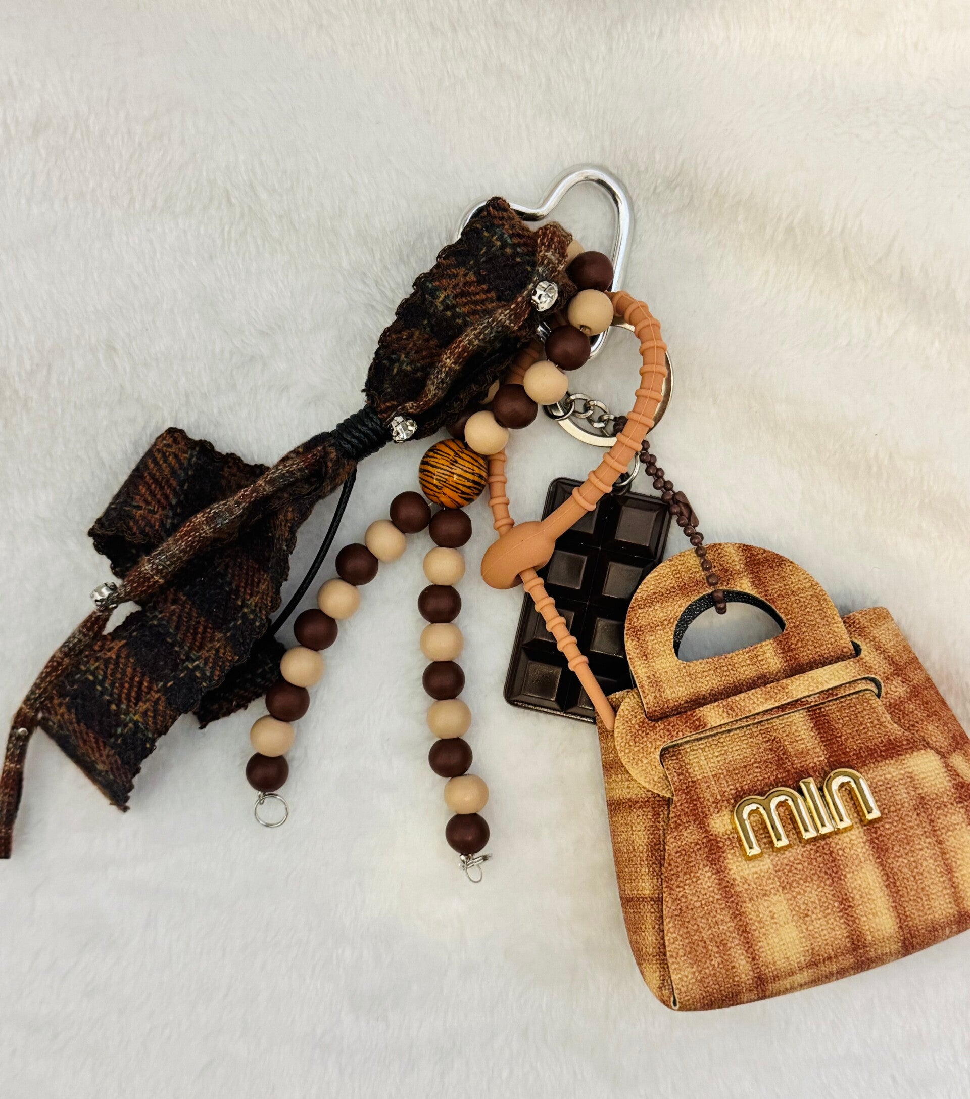 Miu Brown Key/Bag Chain