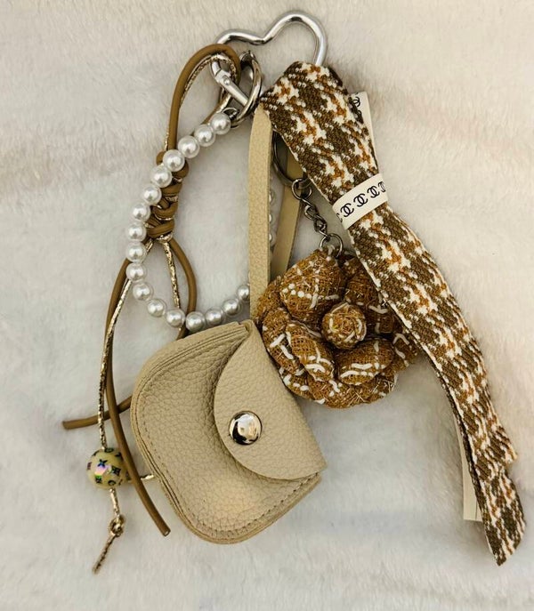 Brown & Beige Key/Bag Chain