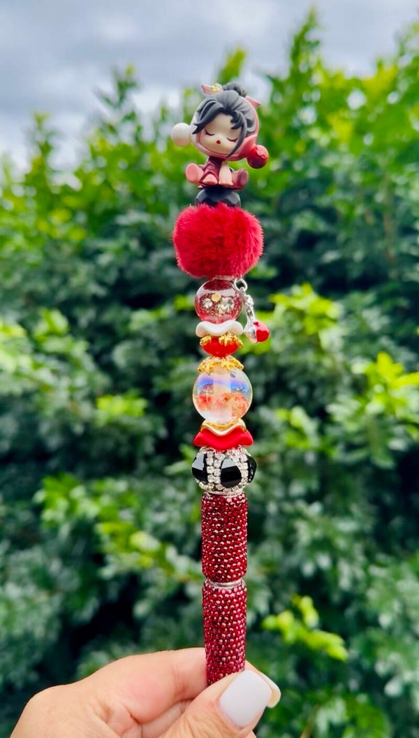 Skull Panda Extended Beaded Pen