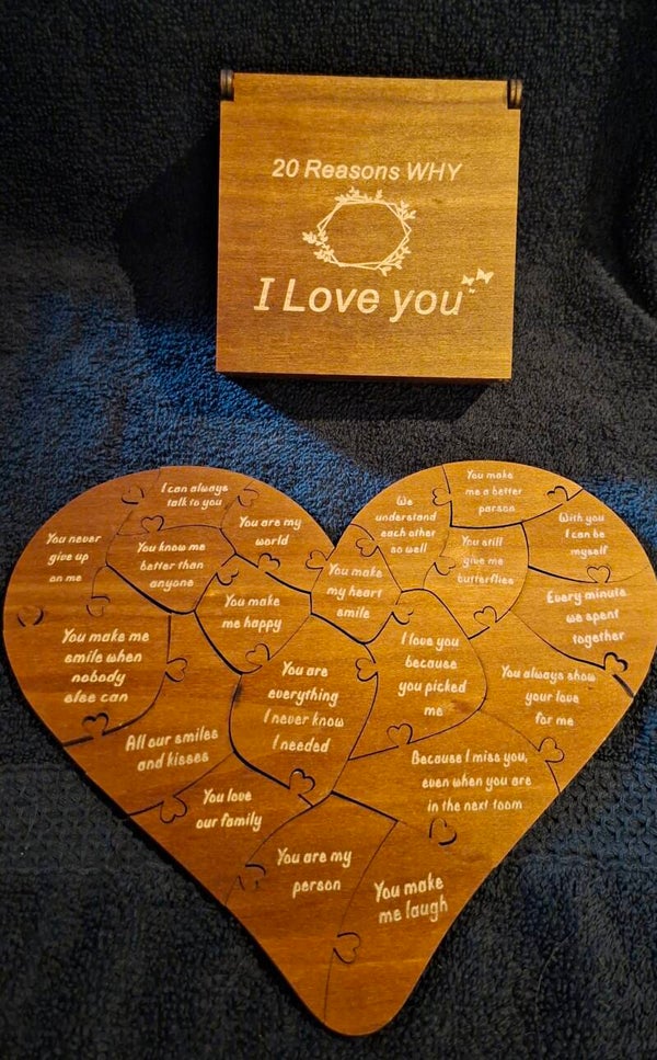 houten puzzelhart in luxe kistje