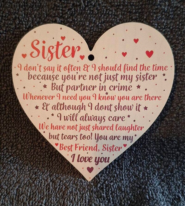 lief houten hart voor je zus