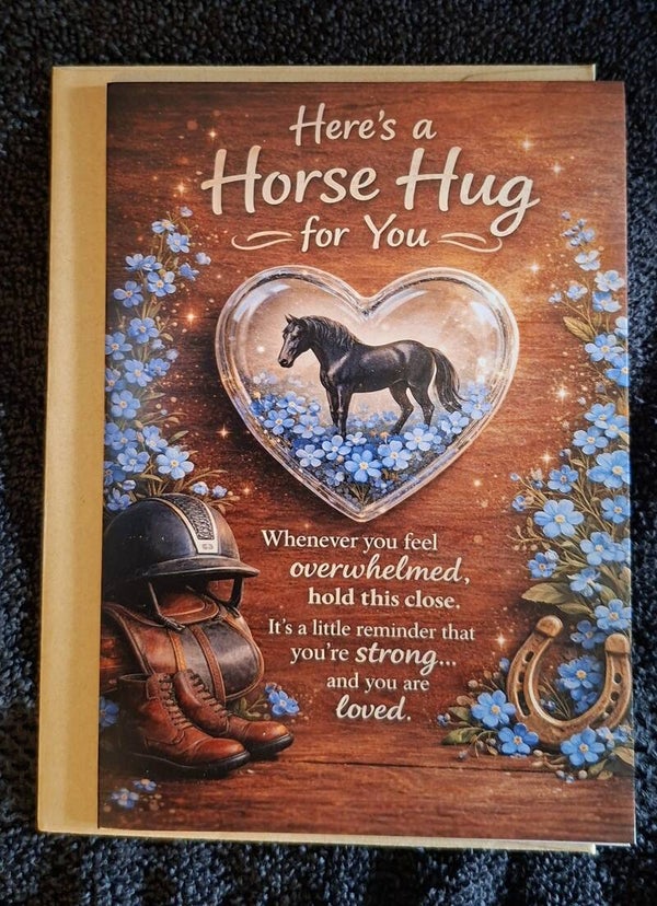 kaartje vol liefde, horse hug...