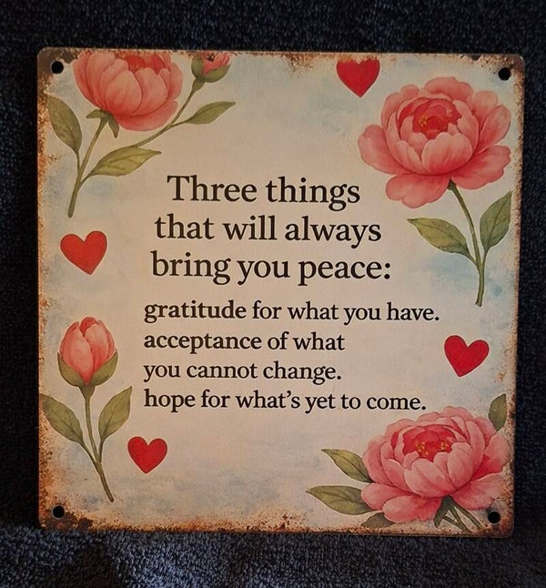 houten bordje, three things...