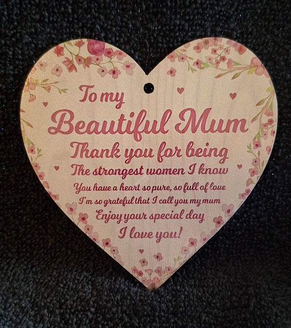 houten hart, to my beautiful mum