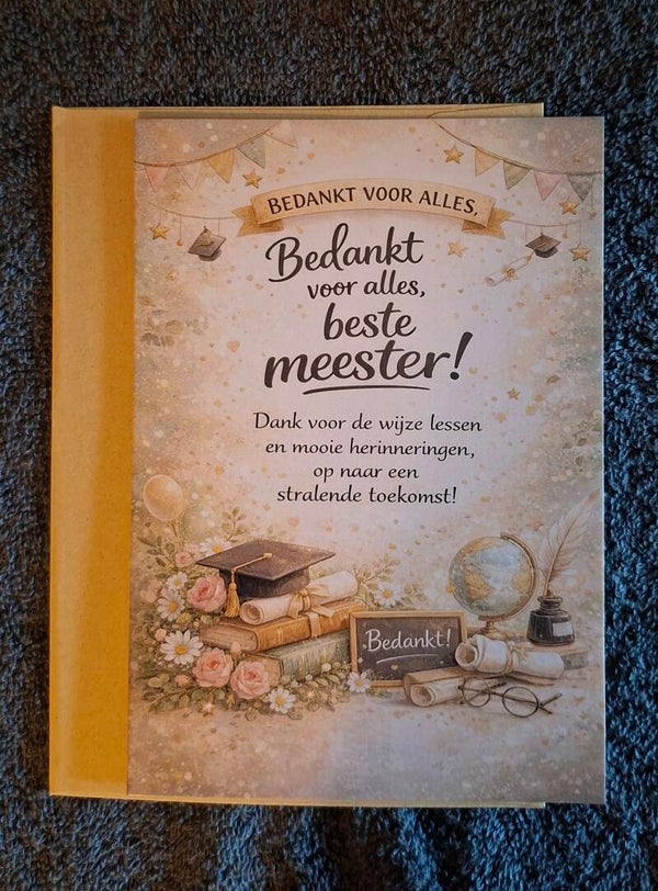 kaartje vol liefde, bedankt meester