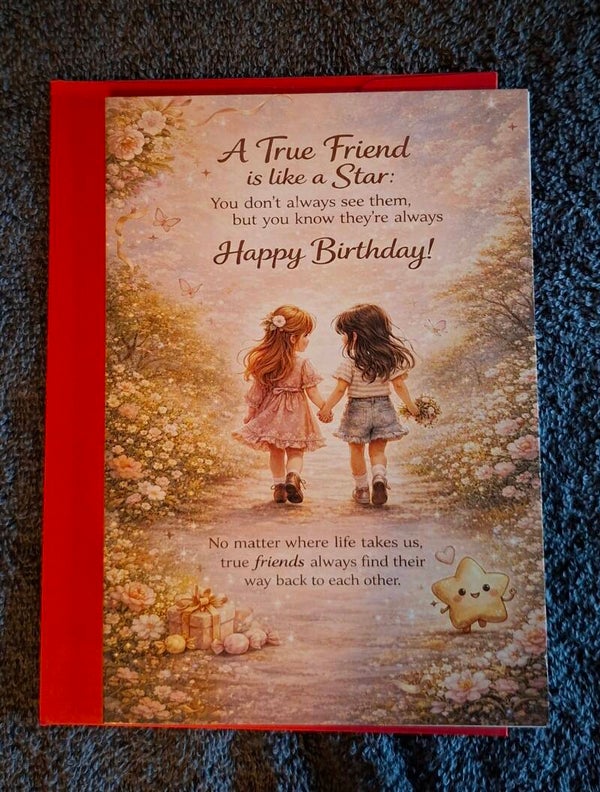 kaartje vol liefde , happy birthday beste vriend