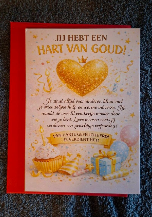 kaart vol liefde, hart van goud