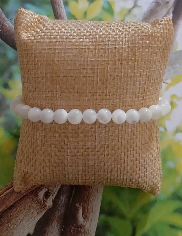 Bracelet en nacre blanche naturelle - Qualité AAA