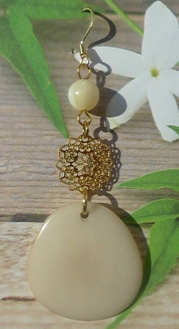 Boucle tagua ivoire, ivoire végétal unité