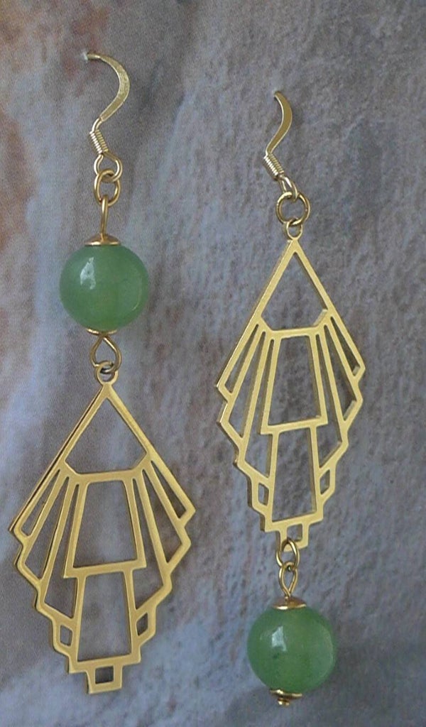 Boucles aventurine verte