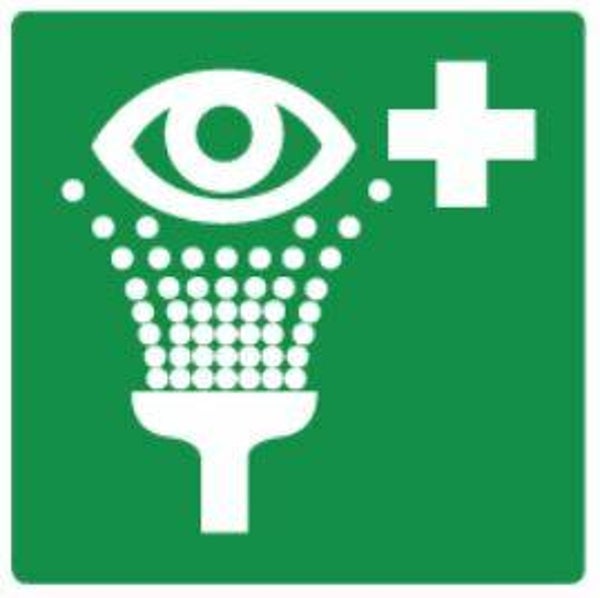 Oogspoelstation sticker 20x20cm