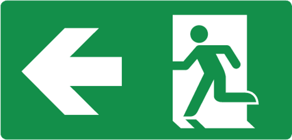 Vluchtwegbord Pijl Links 400x200mm ISO7010