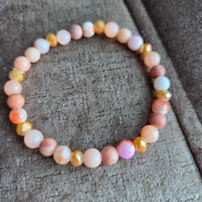 Armband oranje stenen