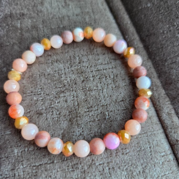 Armband oranje stenen