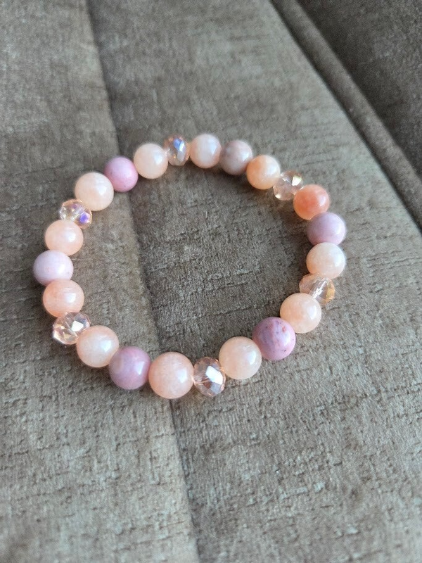 Armband Rhodoniet en chalcedoon