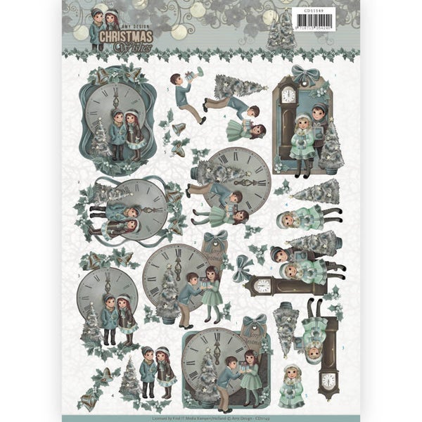 CD11149 - 3D Knipvel - Amy Design - Christmas wishes - 12 O'Clock