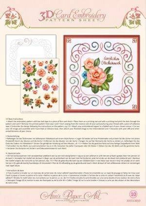 3DCE13010 - 3D Card Embroidery Pattern Sheets Camellia