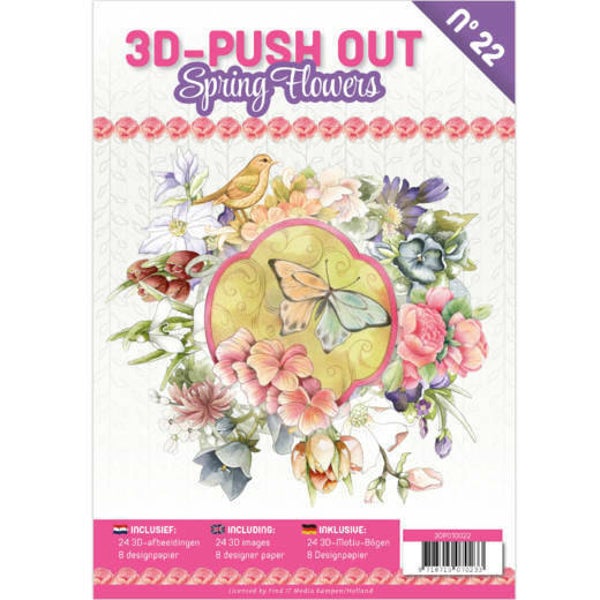 3DPO10022 - 3D uitdrukvellenboek - Spring Flowers #22