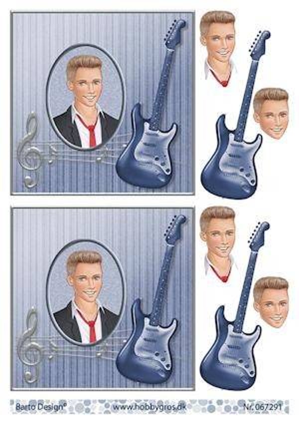 067291 - stappenvel A4 jongeman gitaar