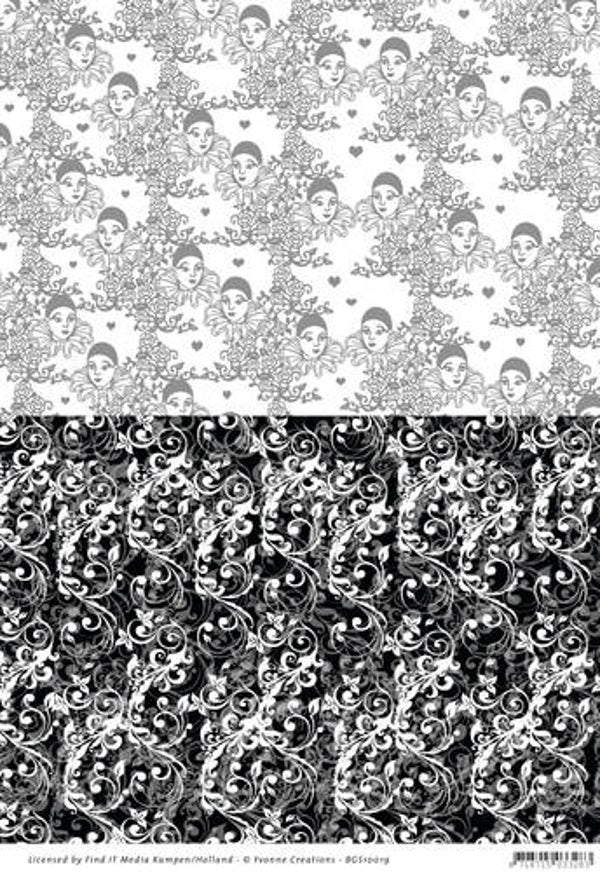 BGS10019 - Backgroundsheets - Yvonne Creations - Pretty Pierrot