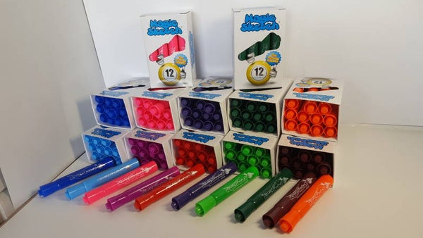 Bingomarkers in diverse kleuren (doosje met 12 markers)