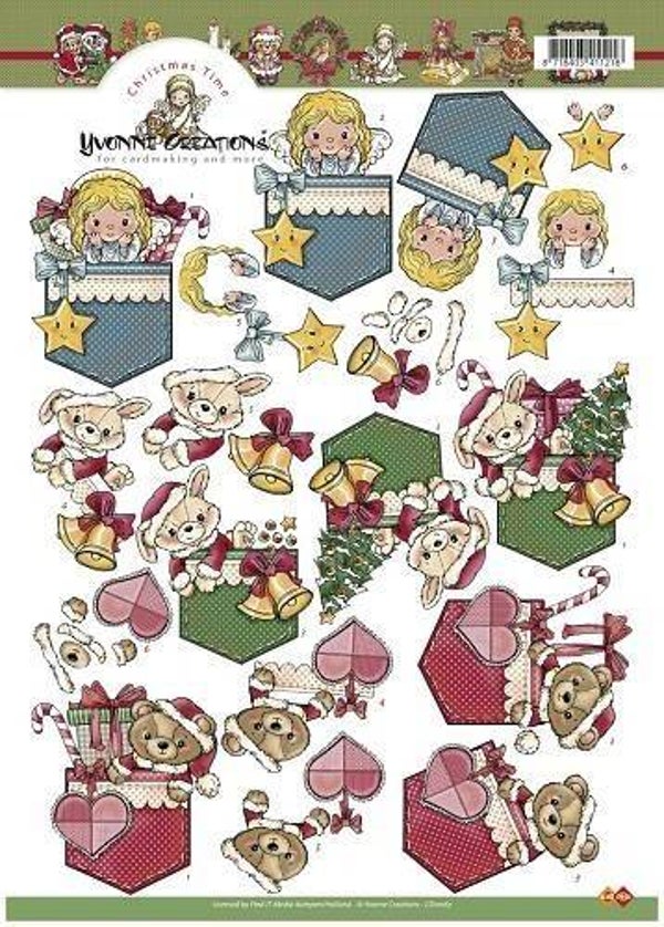 CD10167 - 3D Knipvel - Yvonne Creations -  Christmas time beertjes