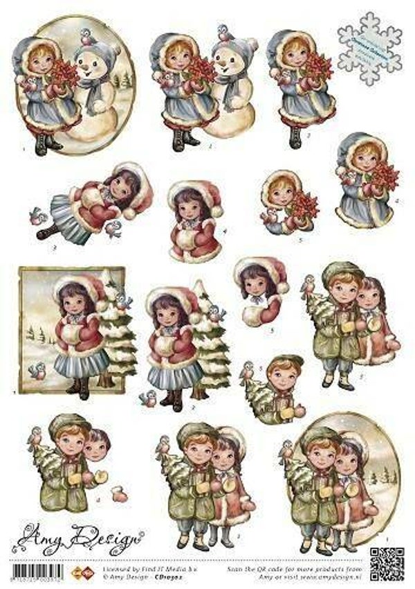 CD10302 - 3D Knipvel - Amy Design - Christmas Girls