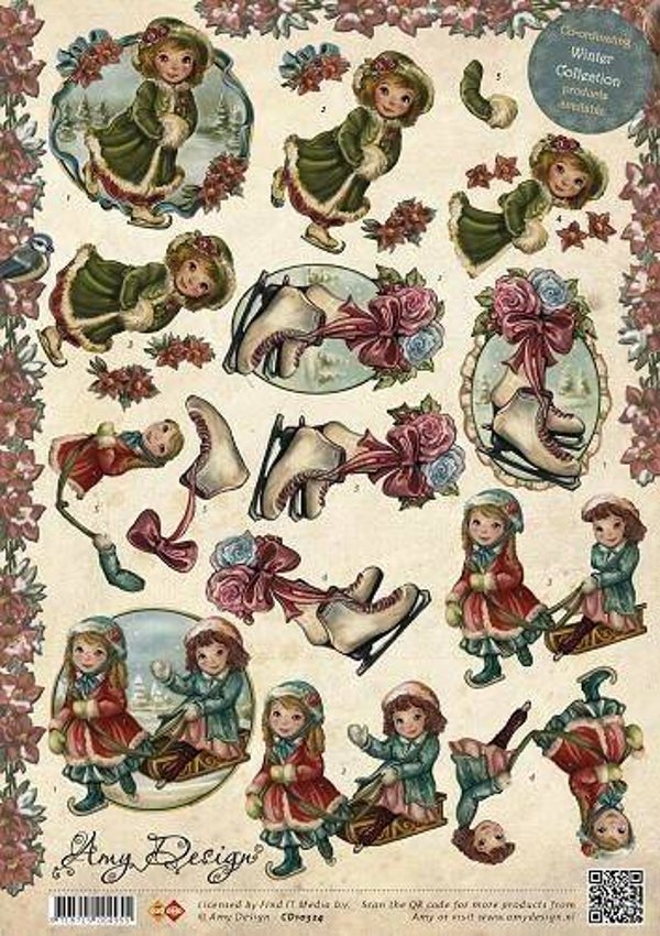 CD10324 - 3D Knipvel - Amy Design - Vintage Schaatsen