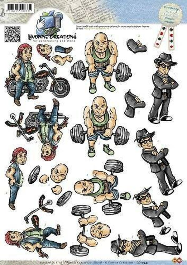 CD10342 - 3D Knipvel - Yvonne Creations - Men - Stoere mannen