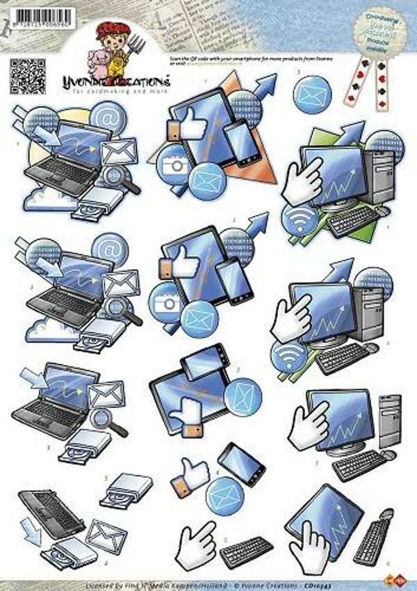 CD10343 - 3D Knipvel - Yvonne Creations - Men - Electronica