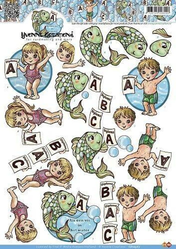 CD10367 - 3D Knipvel - Yvonne Creations - Zwemdiploma