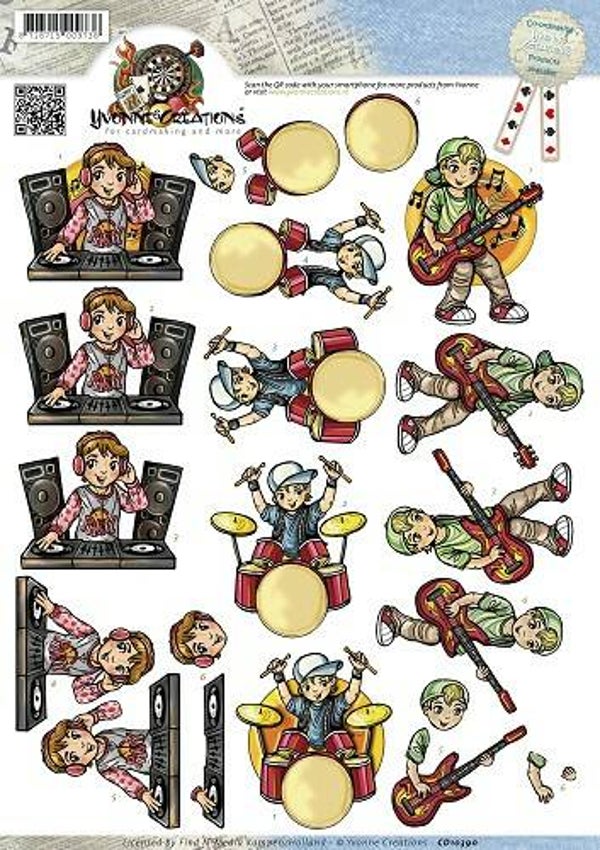 CD10390 - 3D Knipvel - Yvonne Creations - Men - Muziek