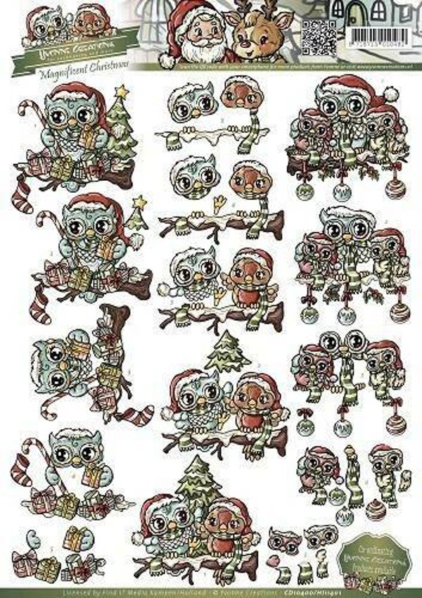 CD10400/HJ11401 - 3D Knipvel - Yvonne Creations - Magnificent Christmas - Kerstuiltjes