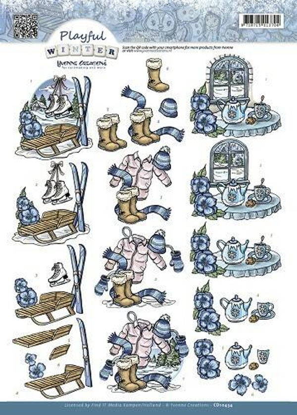 CD10434 - 3D Knipvel - Yvonne Creations - Playful Winter - Cozy Winter