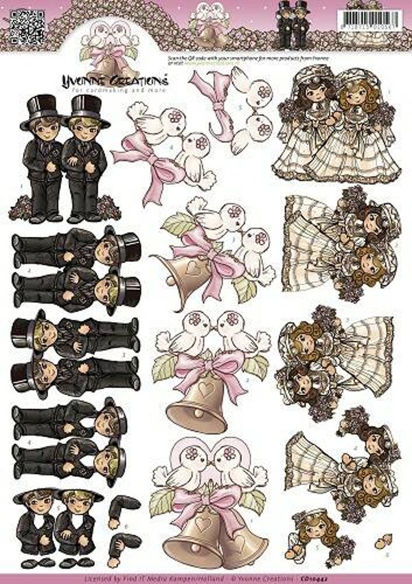 CD10442 - 3D Knipvel - Yvonne Creations - Homo Huwelijk