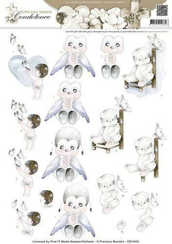 CD10451 - 3D Knipvel - Precious Marieke - Condoleance - Heartfelt Color