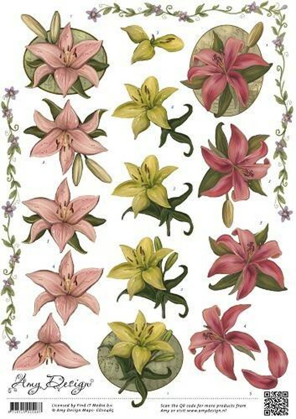 CD10465 - 3D Knipvel - Amy Design - Bloemen