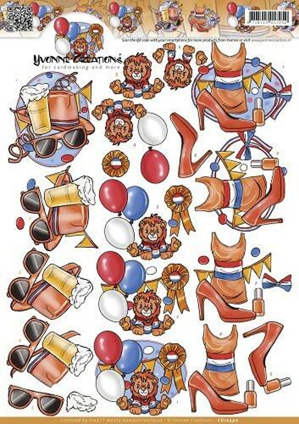CD10490 - 3D Knipvel - Yvonne Creations - Koningsdag