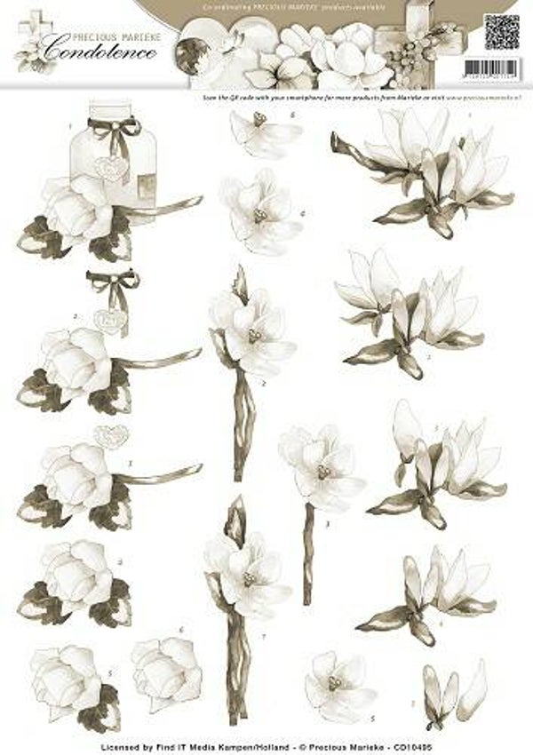 CD10495 - 3D Knipvel - Precious Marieke - Sincere Condolences Sepia
