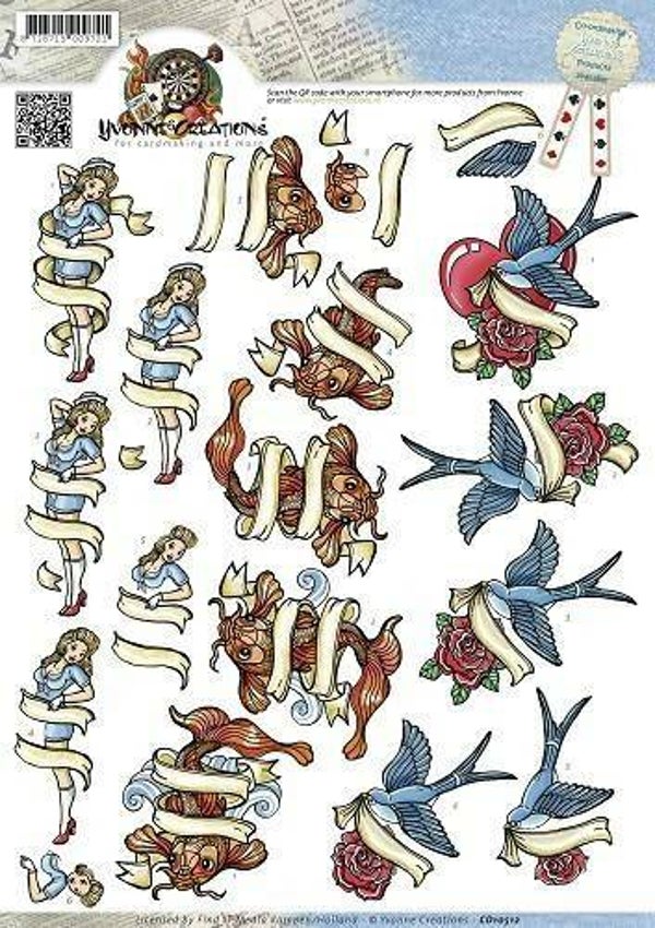 CD10512 - 3D Knipvel - Yvonne Creations - Tatoeages