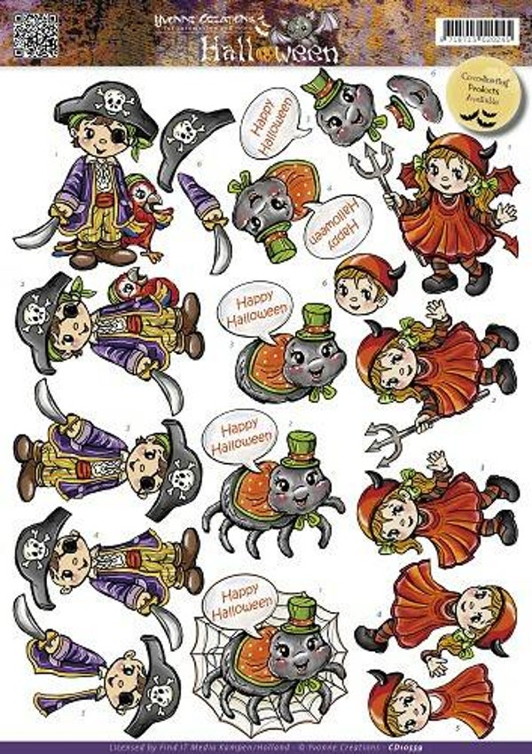 CD10559 - 3D Knipvel - Yvonne Creations - Halloween - Happy Halloween