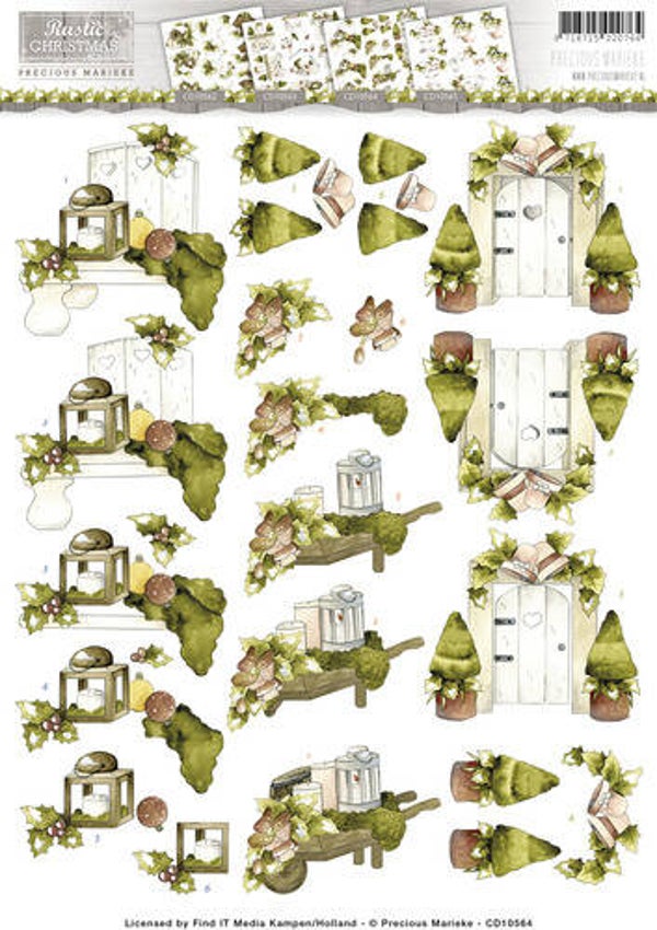 CD10564 - 3D Knipvel - Precious Marieke - Rustic Christmas - Garden
