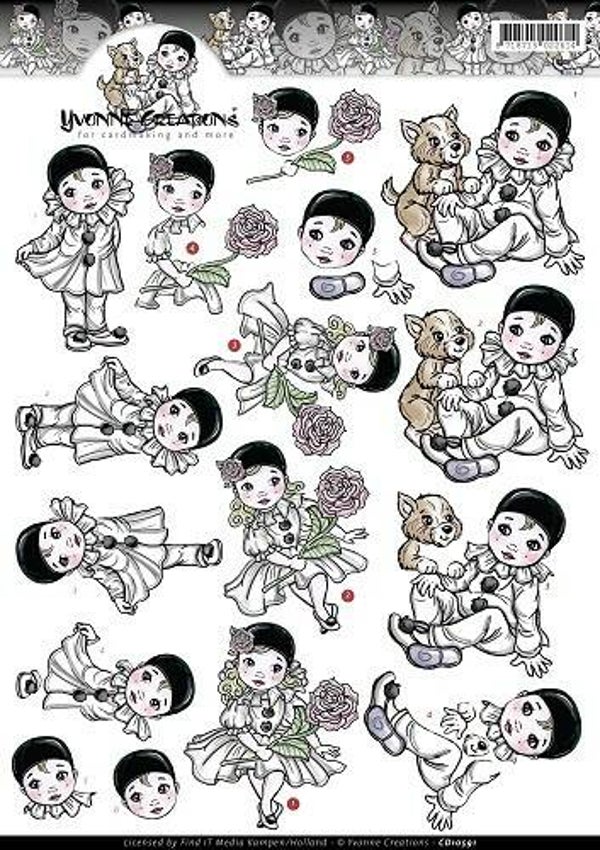 CD10591 - 3D Knipvel - Yvonne Creations - Pierrot