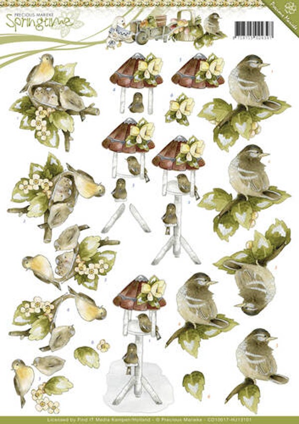 CD10617-HJ13101 - 3D Knipvel - Precious Marieke - Springtime - Young Birds
