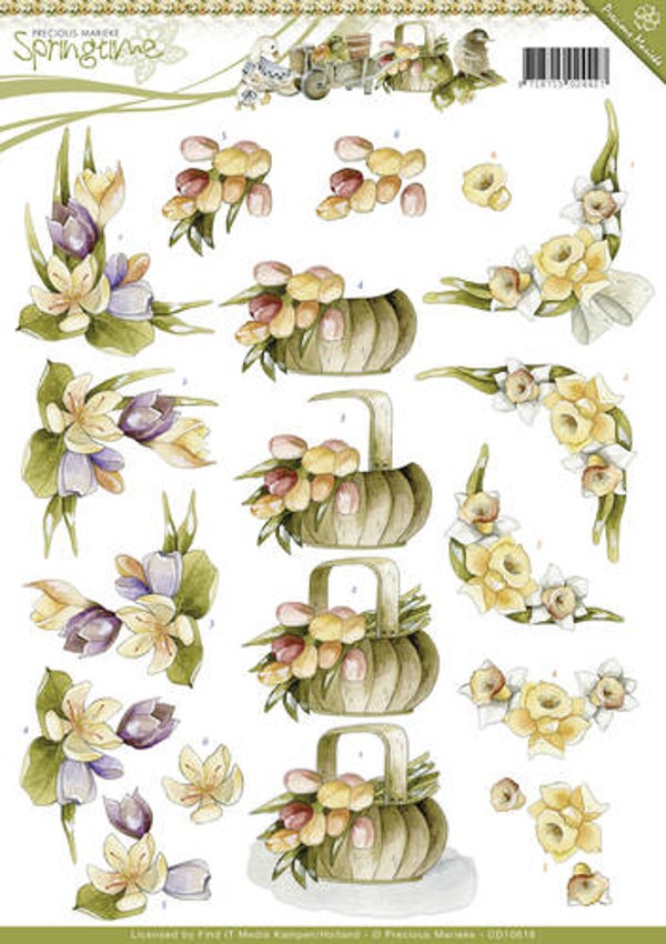 CD10618 - 3D Knipvel - Precious Marieke - Springtime - Spring flowers
