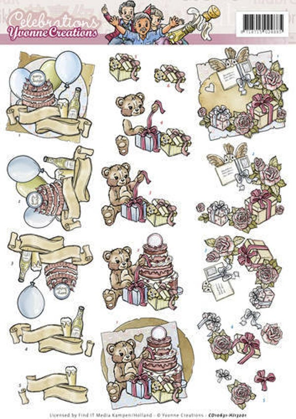 CD10631-HJ13201 - 3D Knipvel - Yvonne Creations - Celebrations - Birthday