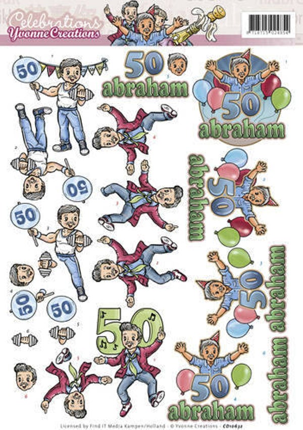 CD10632 - 3D Knipvel - Yvonne Creations - Celebrations - Abraham