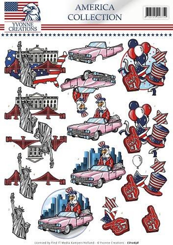 CD10658 - 3D Knipvel - Yvonne Creations - America Collection - Statue of Liberty