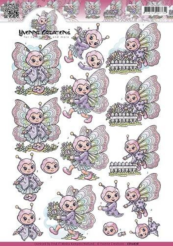 CD10678 - 3D Knipvel - Yvonne Creations - Vlinders