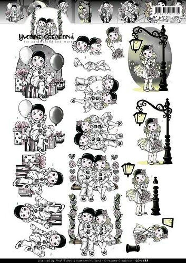 CD10688 - 3D Knipvel - Yvonne Creations - Pierrotje